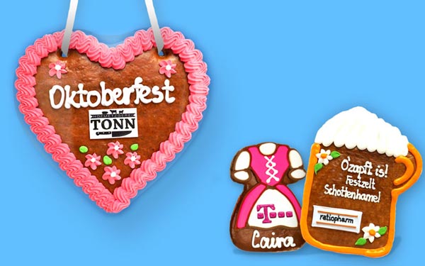 Lebkuchenherzen personalisiert mit Logo